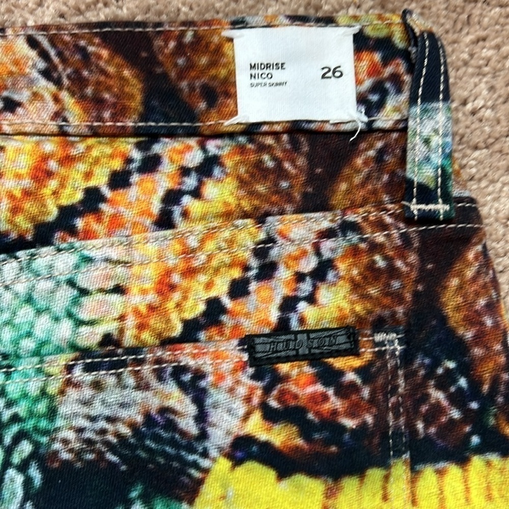 Hudson Nico Super Skinny Snake Print Midrise Jeans size 26 - Picture 6 of 8